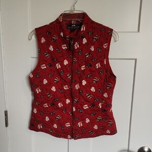 British Khaki Red Quilted Women's Vest